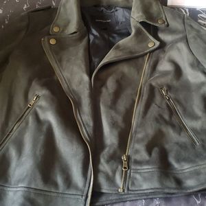 Hunter Green suede moto jacket